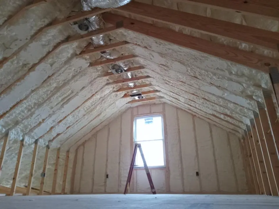 Spray foam roofing application for Crawl Space Insulation project in Denton